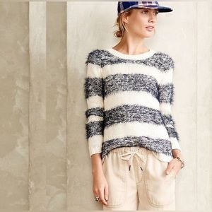 Anthropologie Tabitha Striped Eyelash Sweater Size M